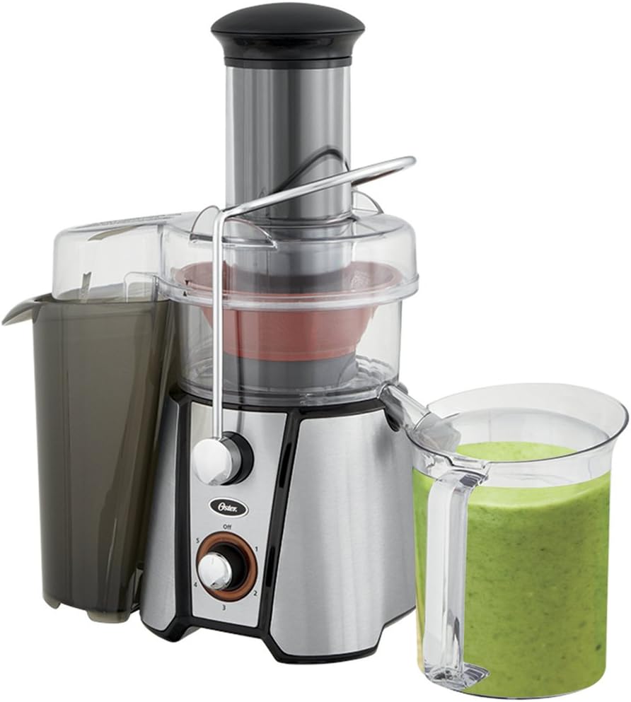 Oster Easy-to-Clean Professional Juicer, Stainless Steel Juice Extractor, Auto-Clean Technology, XL Capacity, Gray