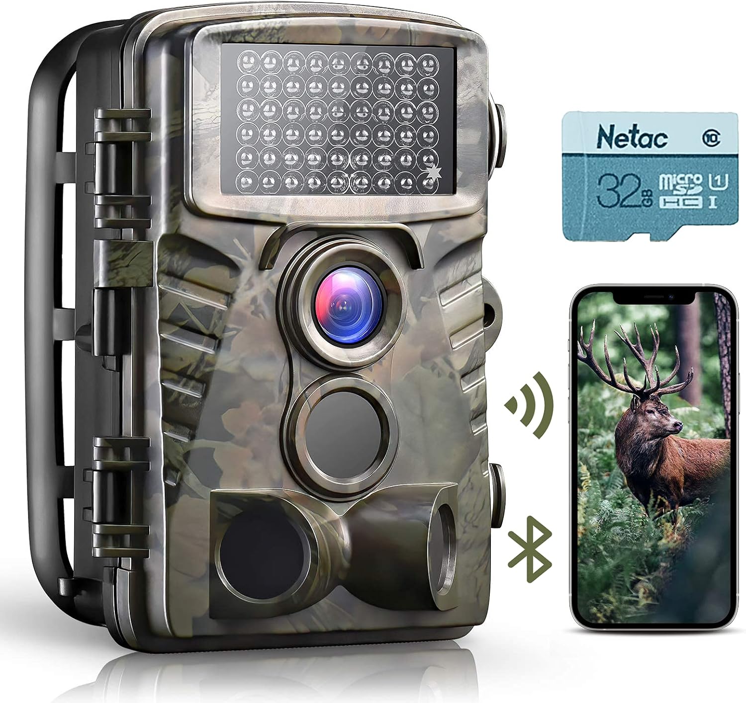 Dsoon WiFi Trail Camera 4K 32MP Bluetooth Game Camera Send Pictures to Phone Hunting Camera with Night Vision 0.2s Activated 120&deg; Detection IP66 Waterproof for Wildlife Deer Scouting Monitoring