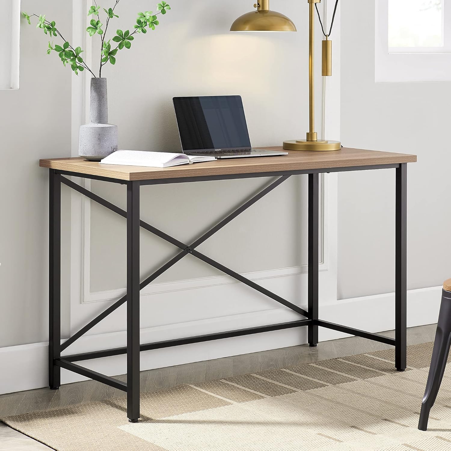 Henn&Hart Black and Gray Oak Desks, 47