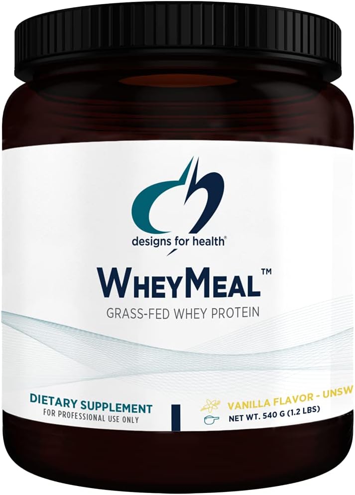 Designs for Health WheyMeal - Grass Fed Whey Meal Supplement Shake Powder with 16g Protein, Supports Weight Management, Immune Health + Detox - Non-GMO + Gluten-Free, Vanilla (15 Servings / 540g) Pack of 2
