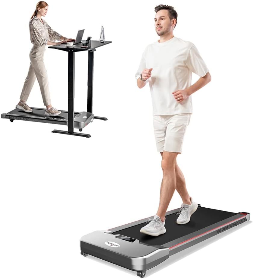 Egofit Walkpad Under Desk Treadmill Walking Pad with Spacious Running Belt, Folding Treadmill Has Foldable Handrails, 2.5HP Motor, Remote & APP