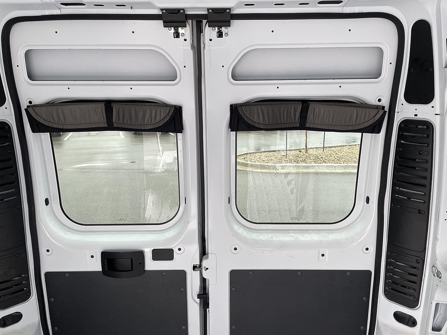 VanEssential RAM PROMASTER Van (Van Year 2014-Current) Insulated Blackout Rear Door Covers (Pair) - Olive Gray
