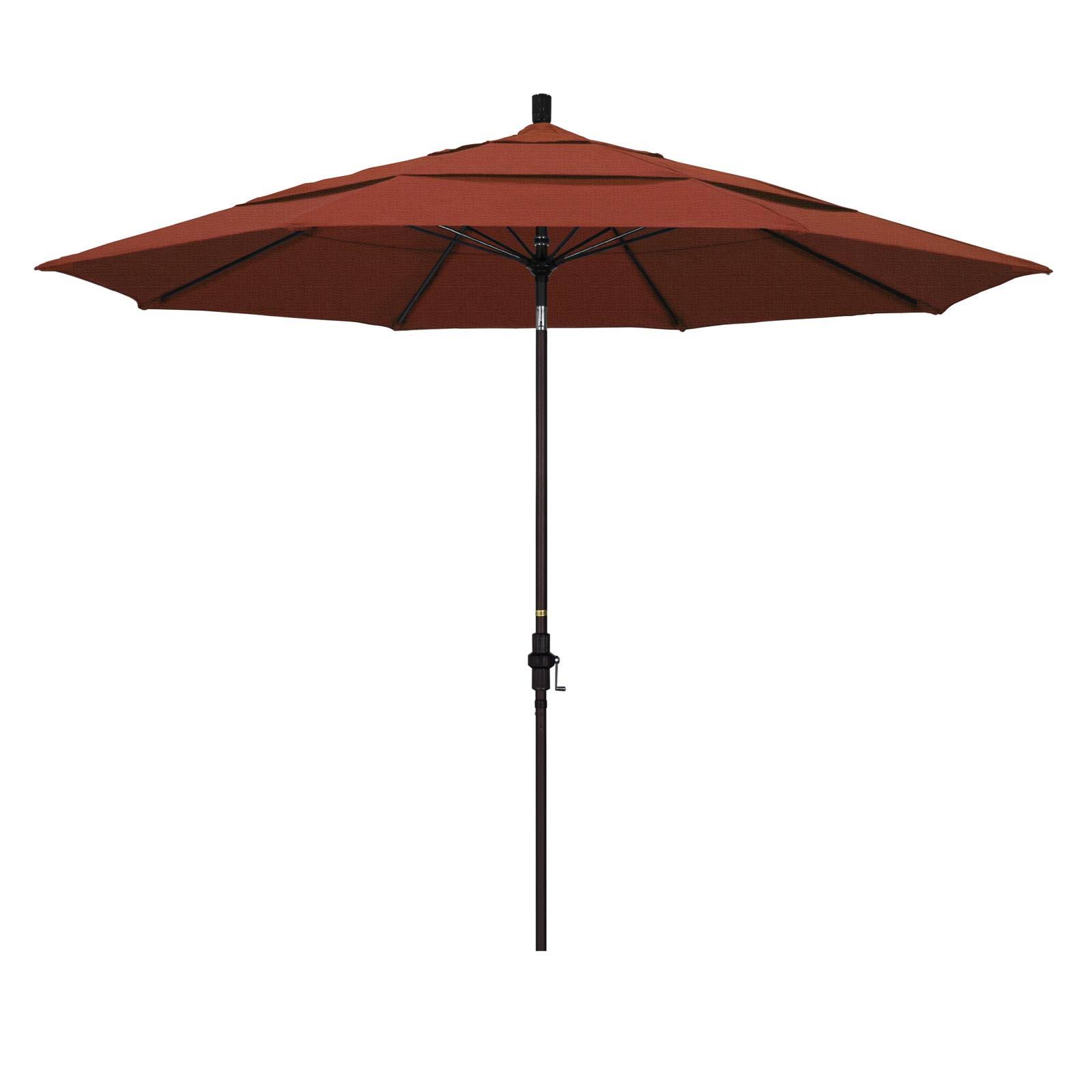 California Umbrella 11 ft. Sun Master Series Aluminum Patio Umbrella Terracotta