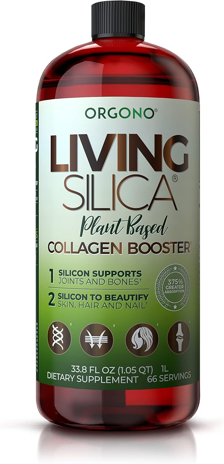 Living Silica Plant Based Collagen Booster | Vegan Collagen Booster | Supports Healthy Collagen and Elastin Production for Joint & Bone Support, Glowing Skin, Strong Hair & Nails Pack of 2