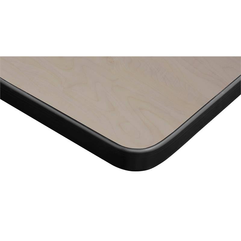 Regency Kee 60x22 x 24x22 Height Adjustable Mobile Classroom Table - Maple u0026 2 Andy 12-in Stack Chairs- Navy Blue