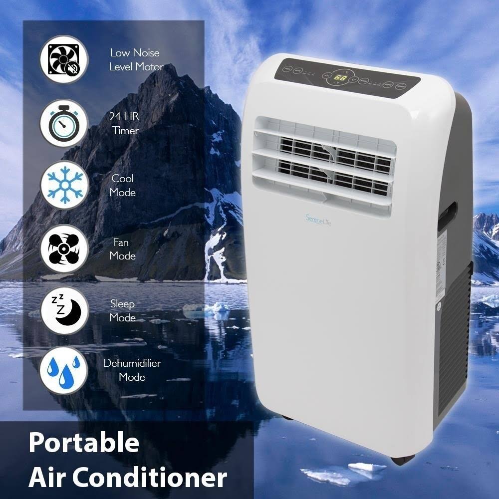 Serenelife Powerful Portable Room Air Conditioner, Compact Home A/C Cooling UNIT. Chilling 10,000 BTU with Built-in Dehumidifier