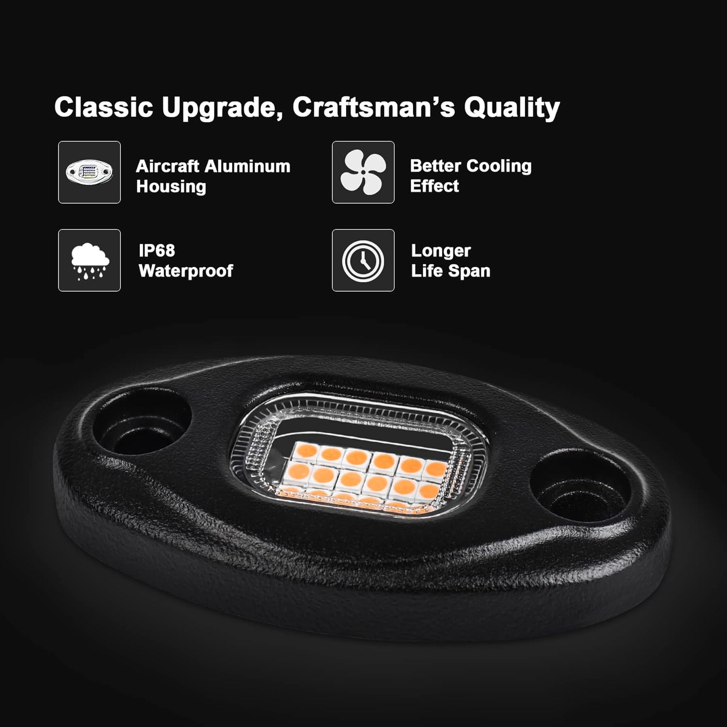 Rock Lights, 4PCS Underglow Lights for Jeep Trucks ATV UTV Waterproof Underbody Pink LED Rock Lights Pack of 2