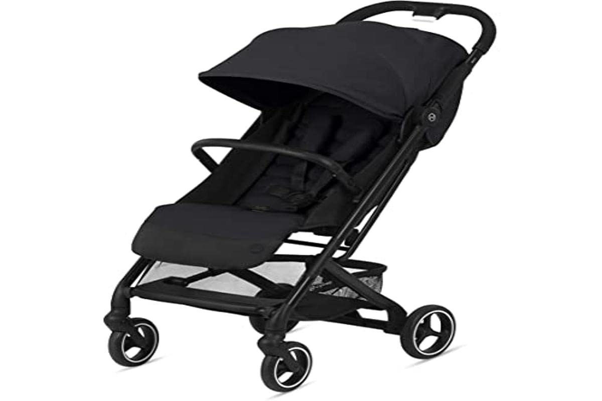 CYBEX Beezy Stroller, Lightweight Baby Stroller, Compact Fold, Compatible with All CYBEX Infant Seats, Stands for Storage, Easy to Carry, Multiple Recline Positions, Travel Stroller, River Blue