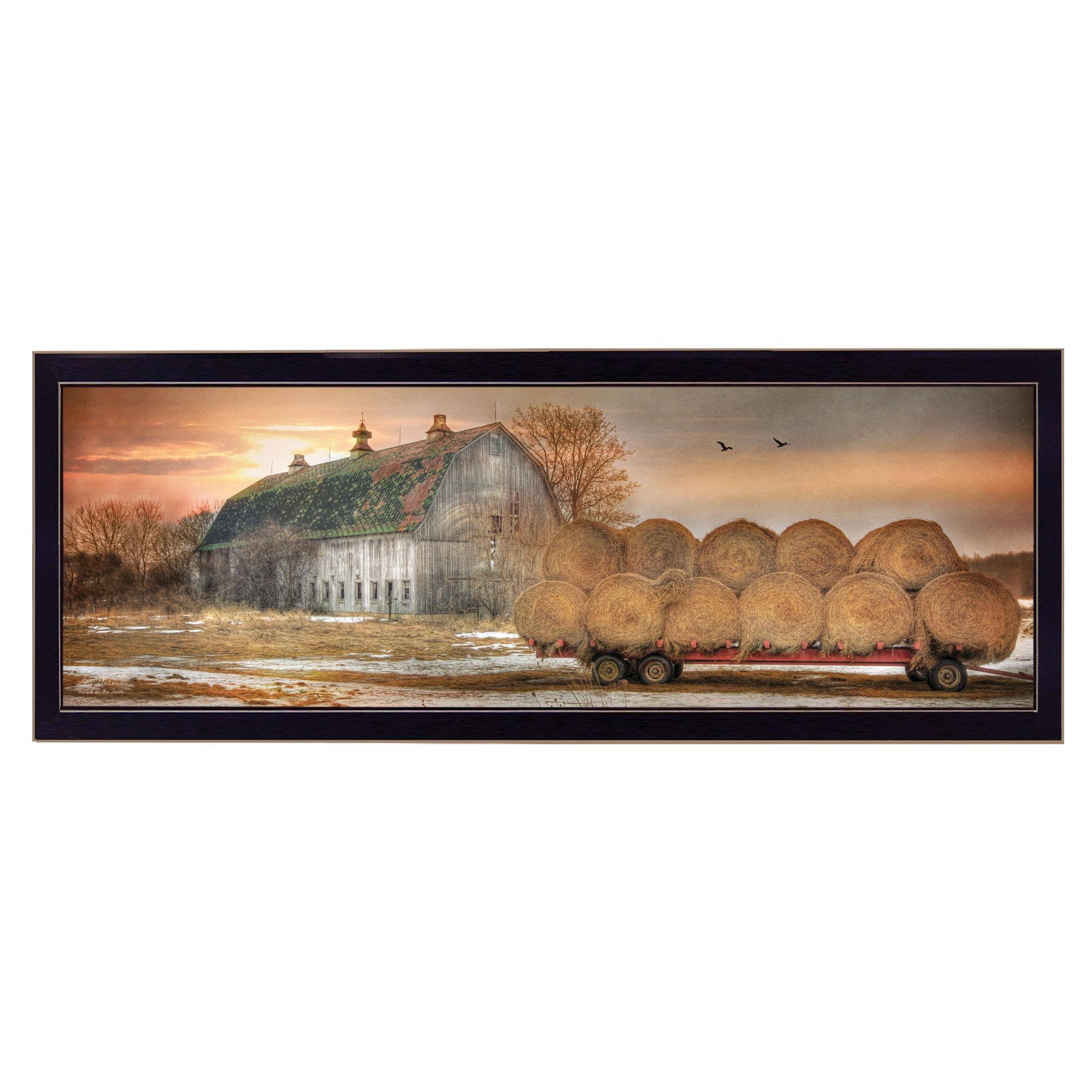 Sunset on The Farm by Lori Deiter, Ready to Hang Framed Print, Black Frame