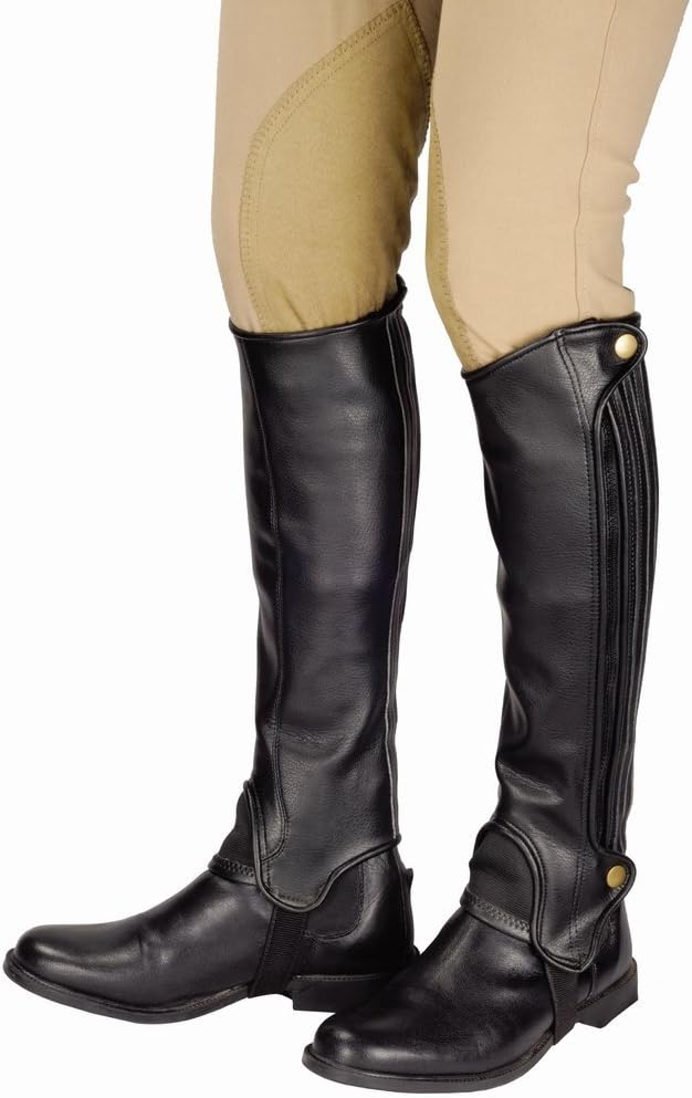 TuffRider Grippy Grain Half Chaps Large Black