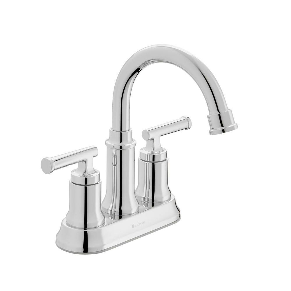 Glacier Bay Oswell 4 in. Centerset Double Handle High-Arc Bathroom Faucet in Chrome, Grey