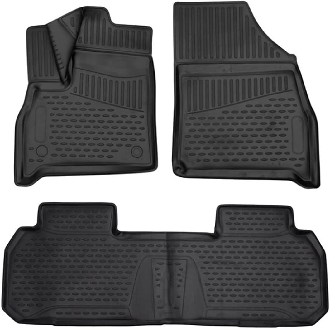 Fits 2018-2022 Chevrolet Traverse Floor Mats Front & 2nd Row (Black)