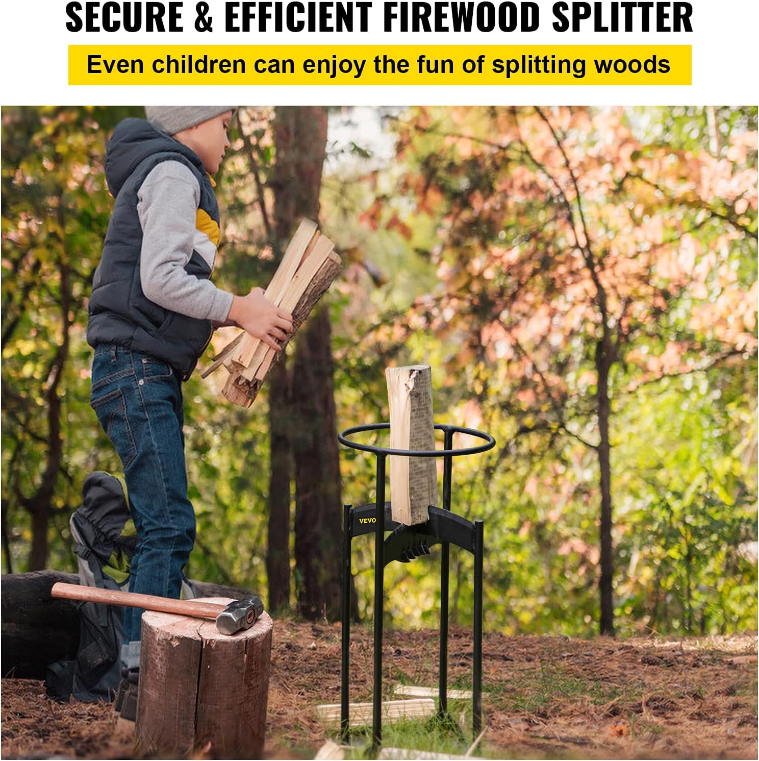 VEVOR Firewood Splitter, Q235 Steel Wood Splitter Wedge, for Splitting 7