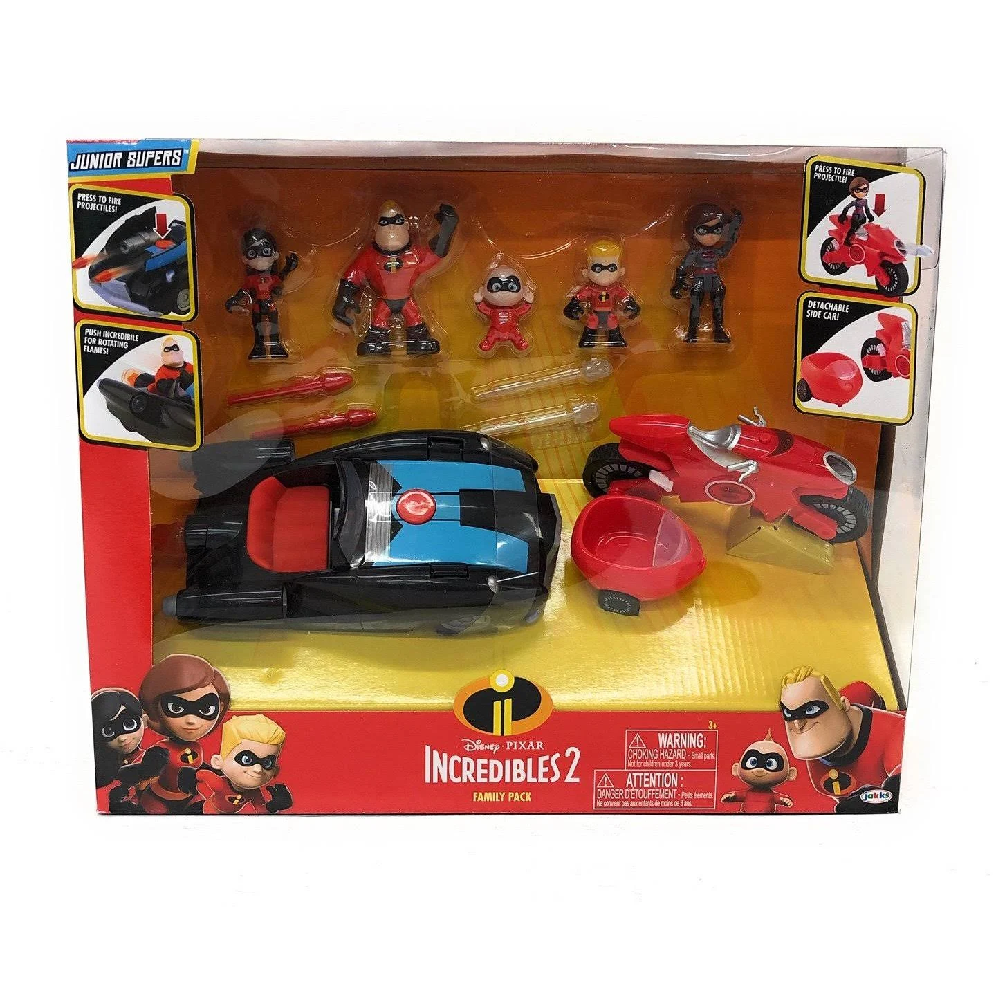 The Incredibles 2 Junior Super Family 8 Pack Toy Play Set Gift Action Figure