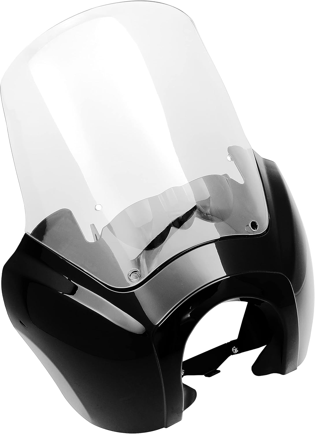 HECASA Compatible with Harley Davidson Dyna Super Glide Low Rider FXDL T-Sport FXDXT Front Fairing 15'' Windshield Windscreen Black & Smoked