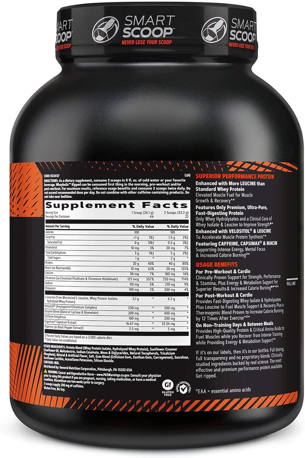 GNC AMP Wheybolic Ripped | Targeted Muscle Building and Workout Support Formula | Pure Whey Protein Powder Isolate with BCAA | Gluten Free | 22 Servings | Classic Vanilla Pack of 2