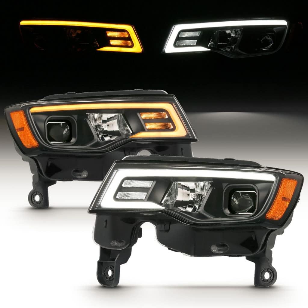 ANZO For Jeep Grand Cherokee 17 18 Projector Headlights w/Plank Style Switchback | 111418