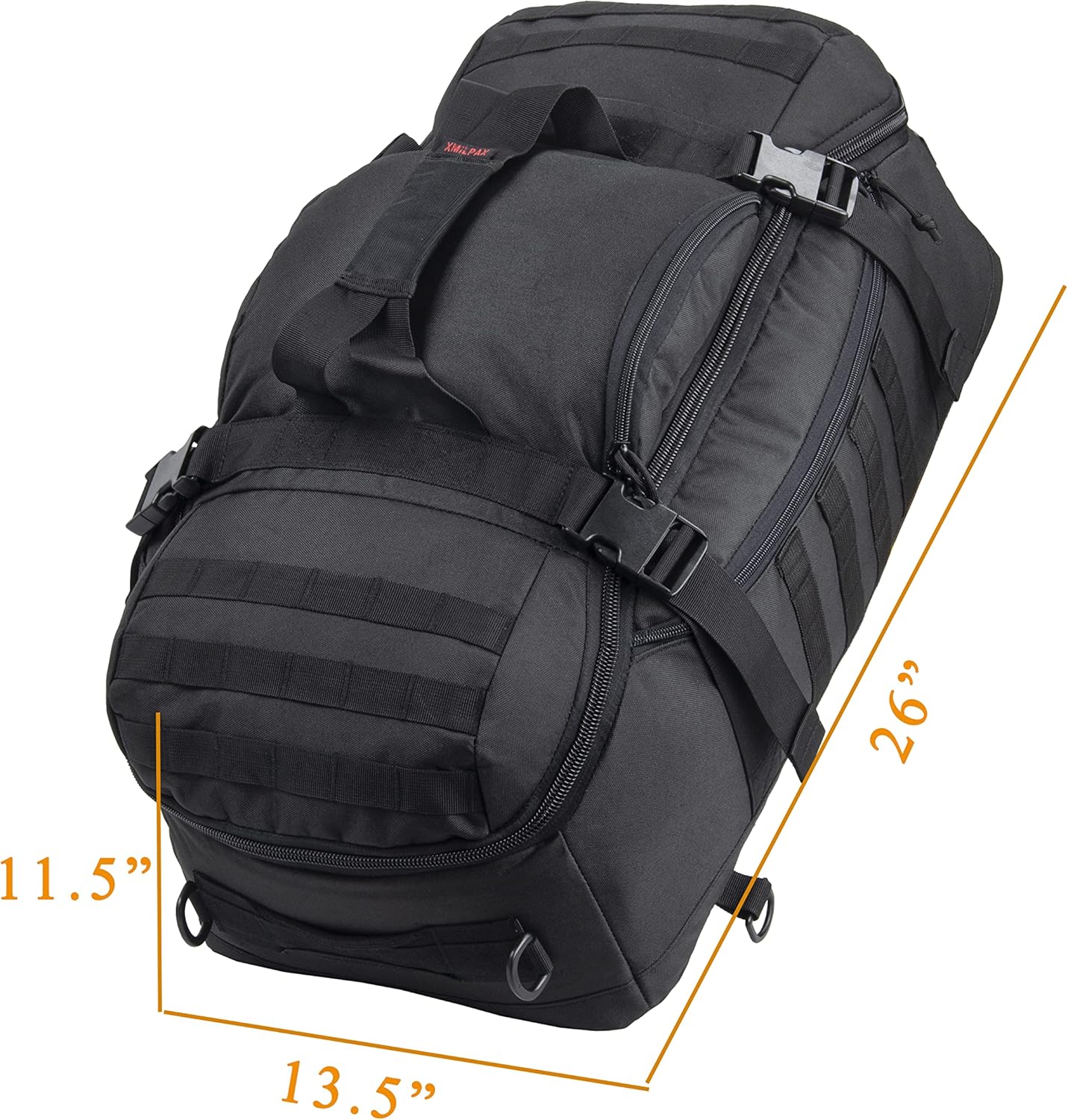 XMILPAX Military Outdoor Gear Duffel Bag Bug-Out Bag Tactical Gear Pack Multi-Functional Weekend Bag Camping Backpack MOLLE Compatible. (Black)