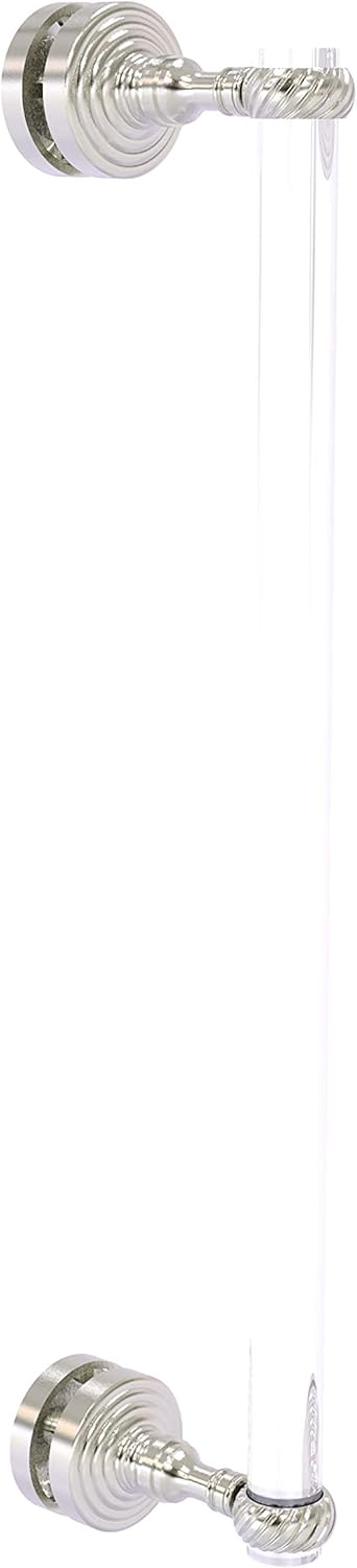 Allied Brass PG-407T-18SM Pacific Grove Collection 18 Inch Single Side Twisted Accents Shower Door Pull, Satin Nickel