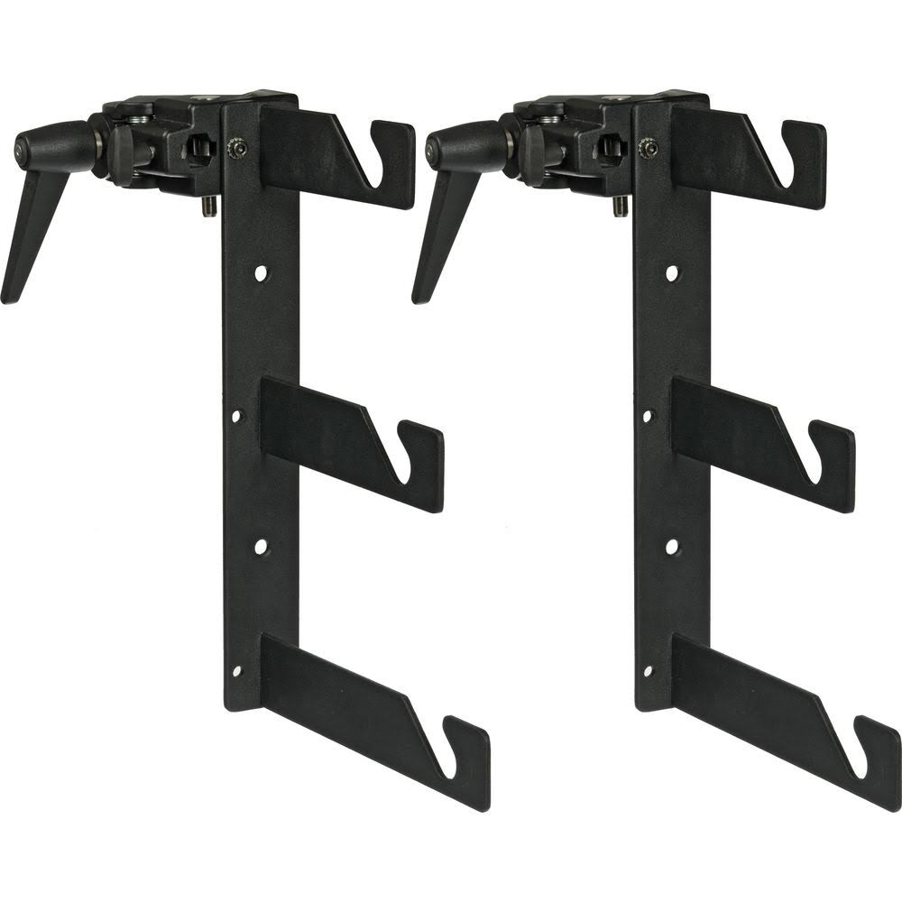 Impact Refurb Triple Background Hooks with Super Clamps - Pair (Black)