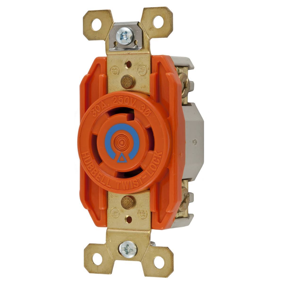 Hubbell WIRING Device-Kellems Orange Locking Receptacle IG2720