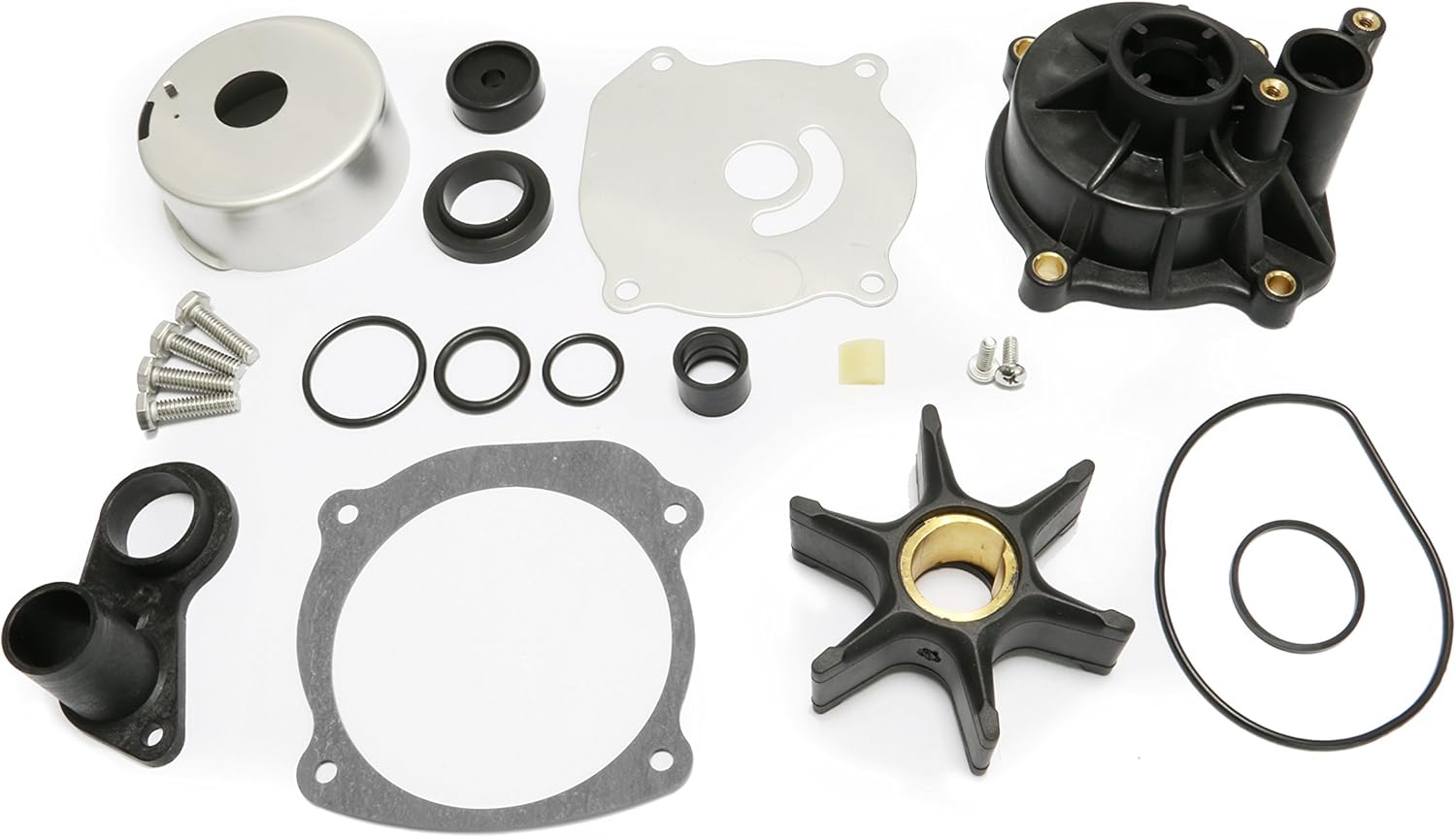 PumuHo Johnson Evinrude Water Pump Kit with Housing 1979-1997 V4/V6/V8 Outboard Motor Parts 5001594 Sierra 18-3392 OEM#434421 Pack of 2