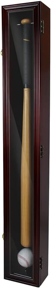 ASmileIndeep Baseball Bat Display Case Rack Baseball Sticks Cabinet Holder Wall Mounted