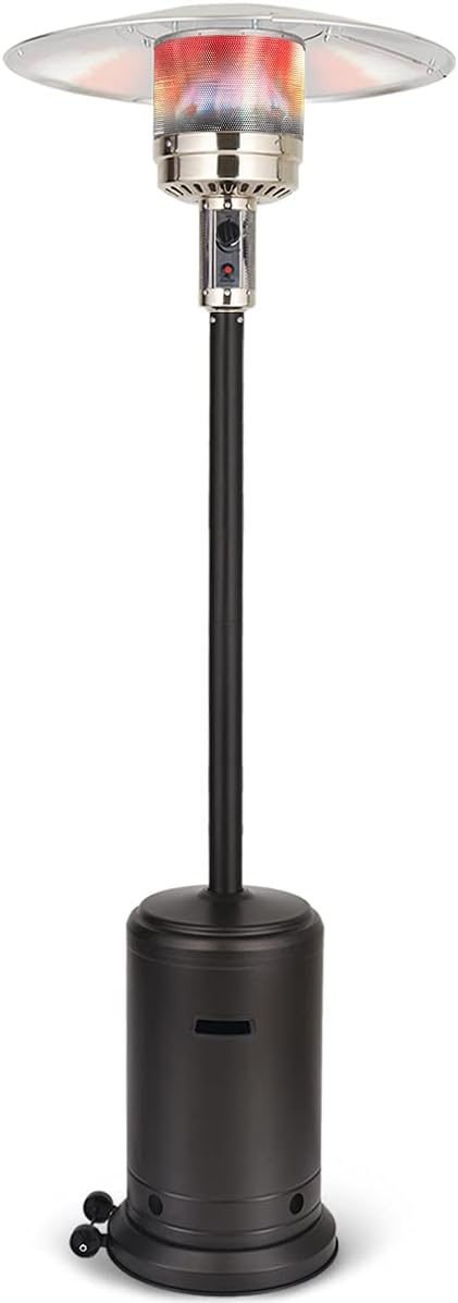 UPHA 46000 BTU Outdoor Patio Heater with Portable Wheels, Bronze Propane Space Heater with ETL Certification, Commercial & Residential 87-inch Floor Standing