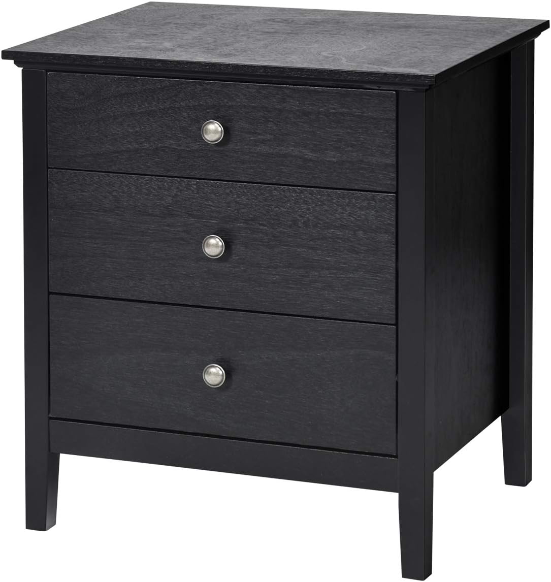 Giantex Nightstand with Drawers Solid Structure Side Table for Storage Bedroom, Living Room Accent Furniture Small Spaces Side End Table, White