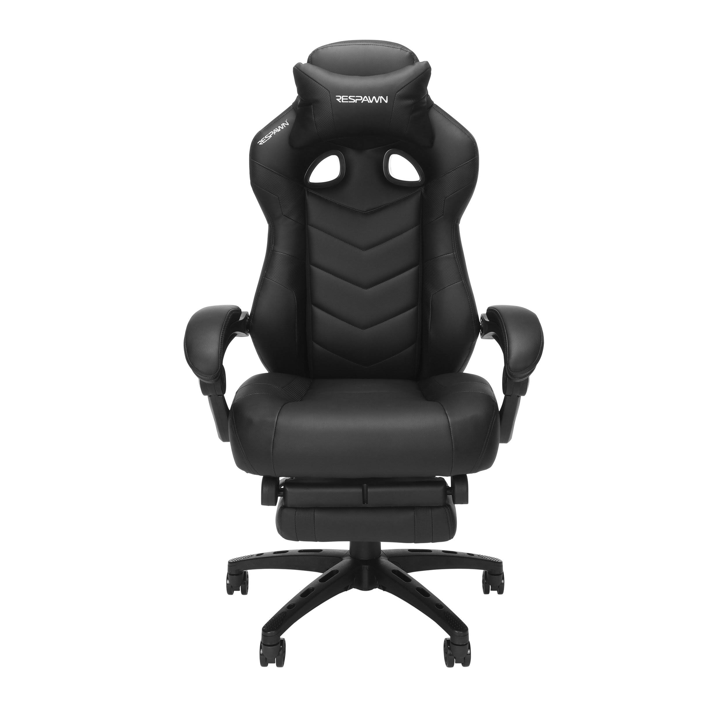 Respawn 110 Pro Racing Style Gaming Chair, Reclining Ergonomic Chair with Built-in Footrest, Black