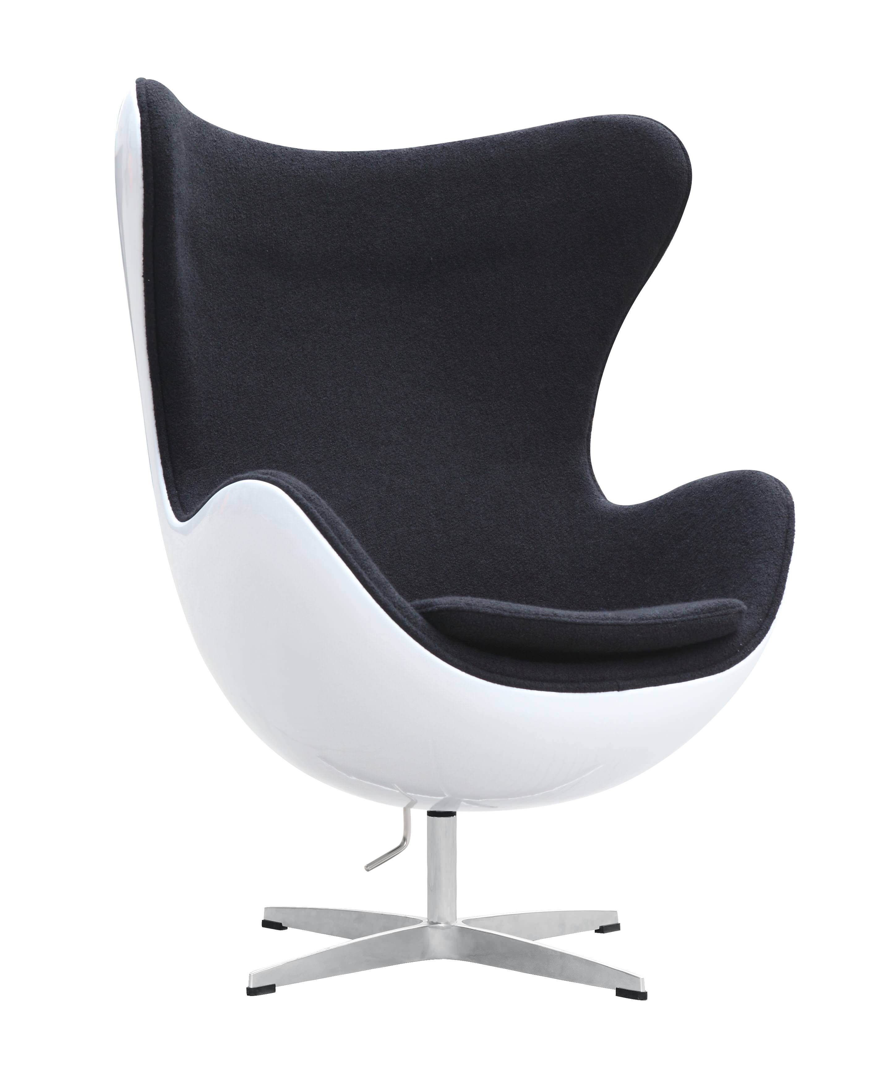 Fine Mod Imports Fiesta Fiberglass Chair in Wool, Black