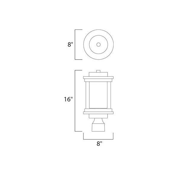 Maxim Lighting 55860clftar Lighthouse LED Anthracite Outdoor Post Light