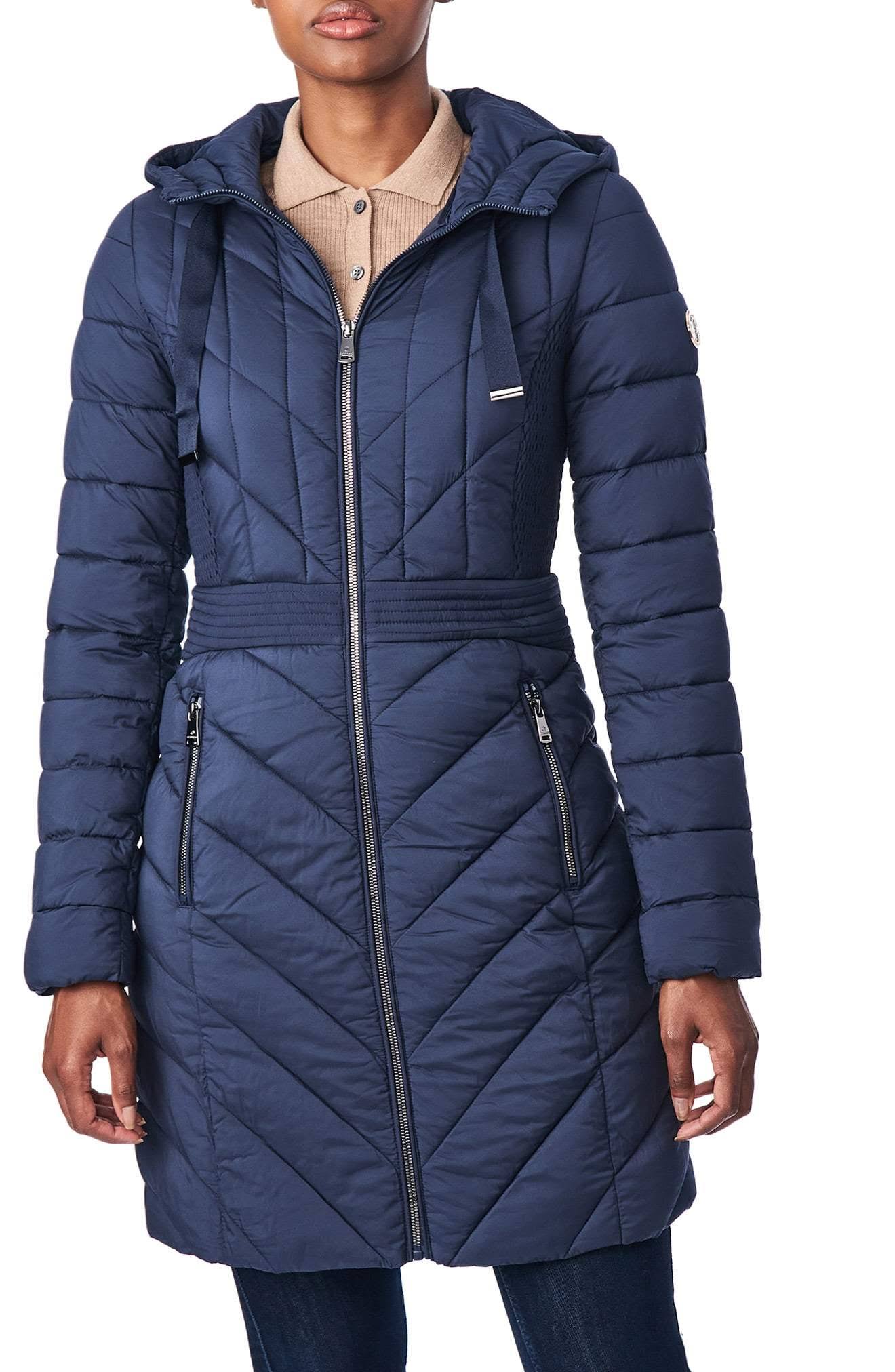 Bernardo Hooded Packable Puffer Coat - Deep Ocean