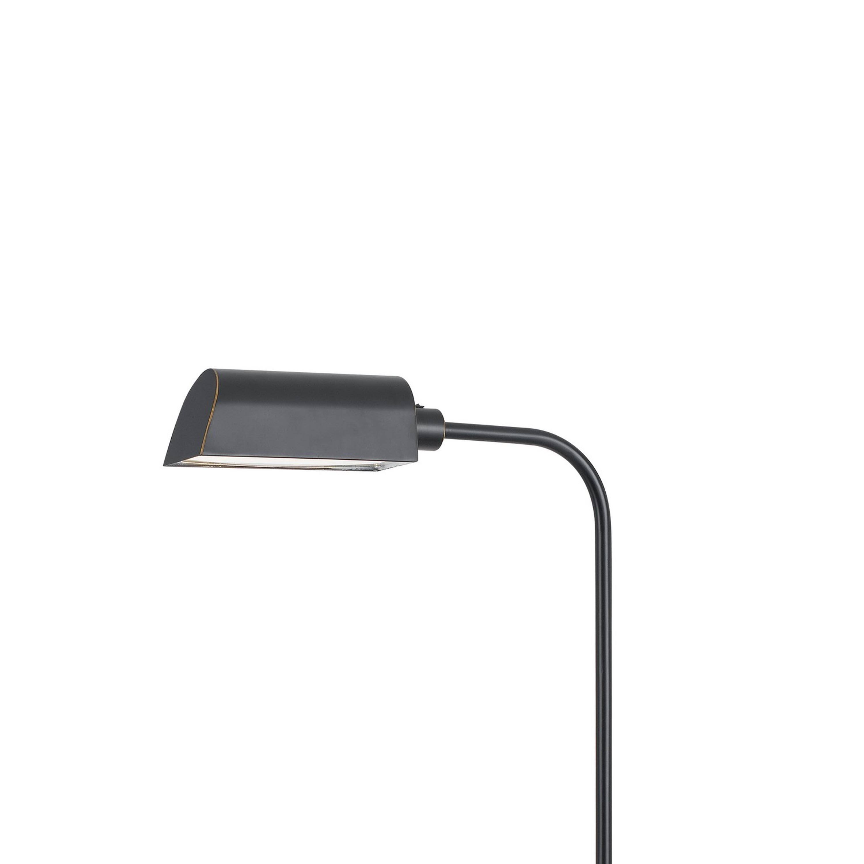 Tubular Metal Floor Lamp with 7 Watt LED and Adjustable Height, Black