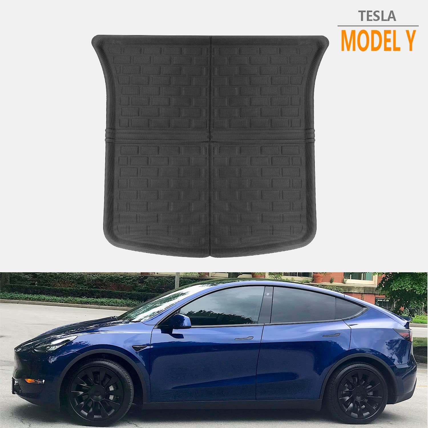 Tesla Model Y Frunk Mat & Rear Bottom Storage Trunk Liner, All Weather Cargo Liner Mat Tesla Trunk Mats Interior Protection Liners, Pack of 2 Pack of 2
