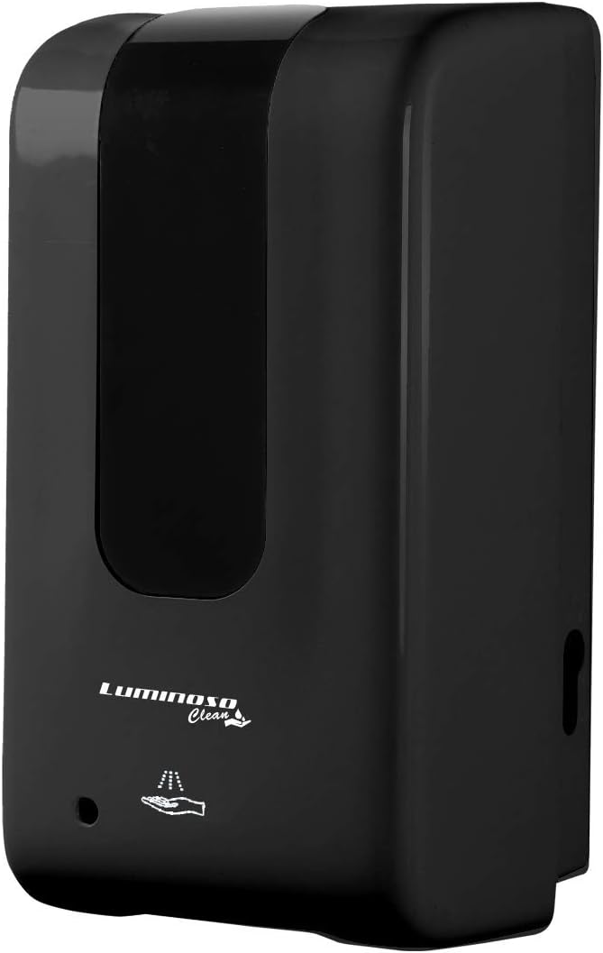 Automatic Touchless Soap and Hand Sanitizer Dispenser 1200ml Wall Mount with Drip Tray - BLACK - Commercial - Liquid/Gel - Hands Free Motion Sensor ADA Compliant Pack of 2