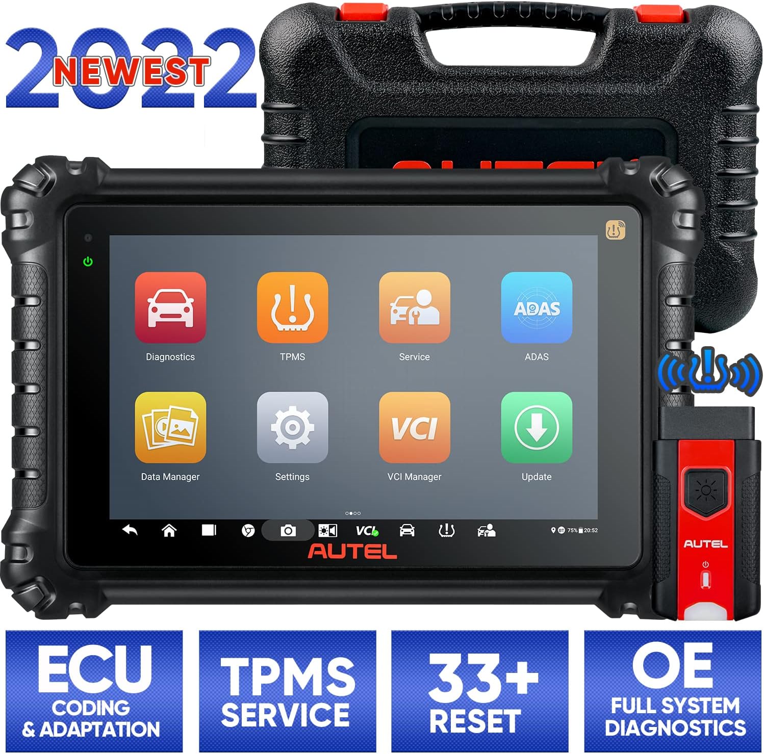 Autel Scanner MaxiSys MS906 Pro-TS Diagnostic Scan Tool: 2022 Newer Model of MS906TS MS906BT MK906BT MP808TS, ECU Online Coding as MS908 MK908, Full&nbsp;TPMS, Active Test, OE-level Diagnose & 33+ Services