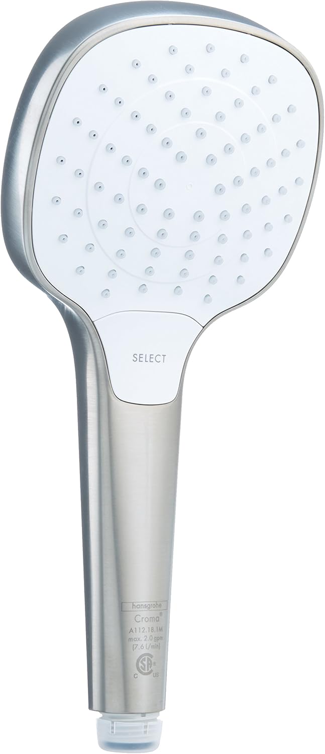 hansgrohe Croma Select E Easy Install 4-inch Handheld Shower Head Modern 3 Vario-Jet (spray zones of variable intensity) 04726000 Pack of 2