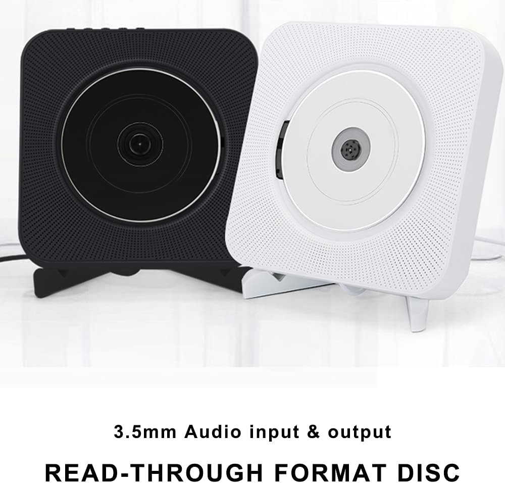 HengTuoPu Portable CD Player, Wall Mountable CD Music Player with Built-in HiFi Speakers, Home Audio Boombox with Remote Control, FM Radio , Support USB( White and Black Randomly) Pack of 2