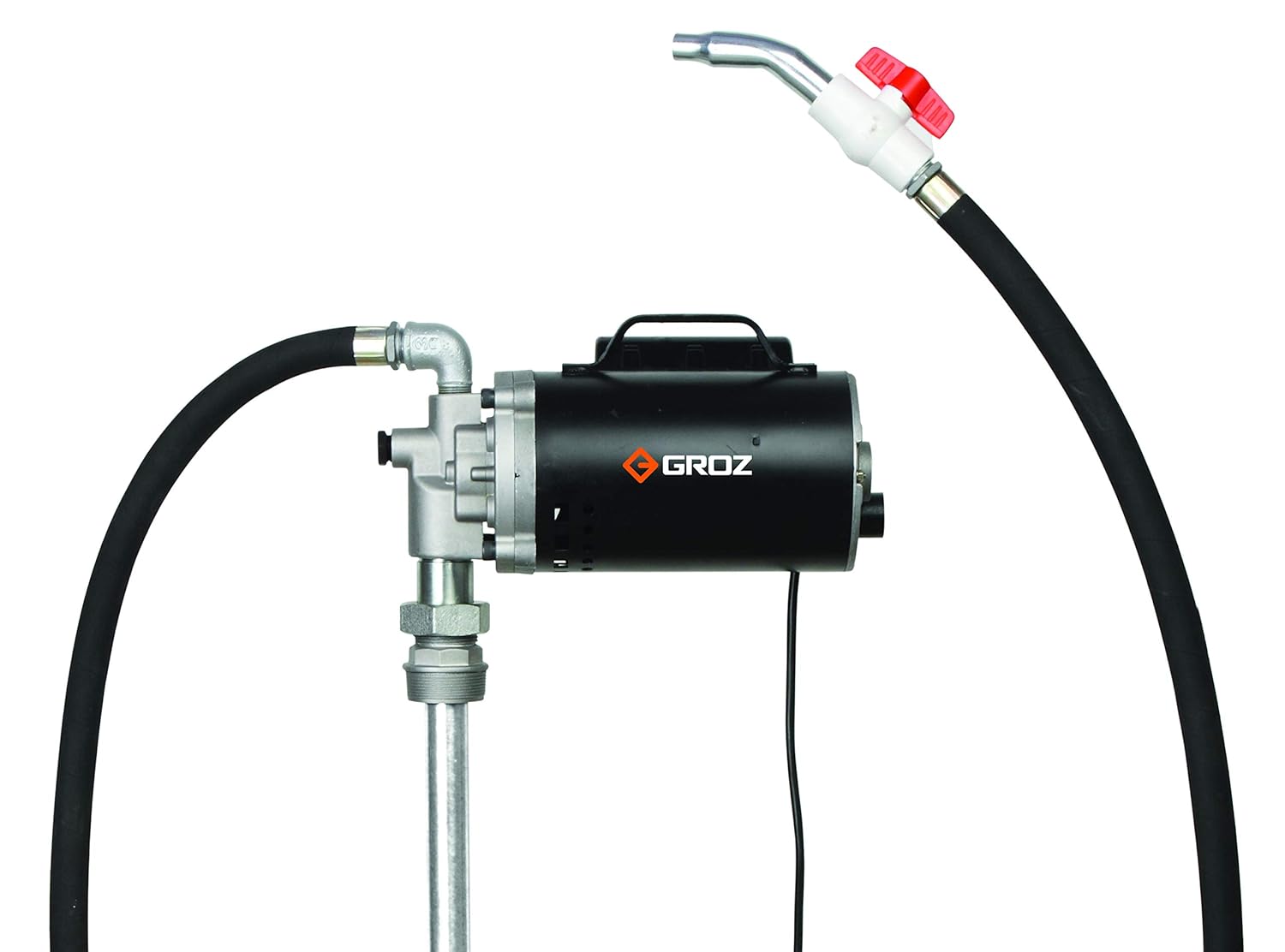 GROZ 115V AC Heavy Duty High Flow Electric Oil Drum Transfer Pump | Self Priming | 8 GPM Flow Rate | Built-In 2-inch Bung Adaptor (45555)