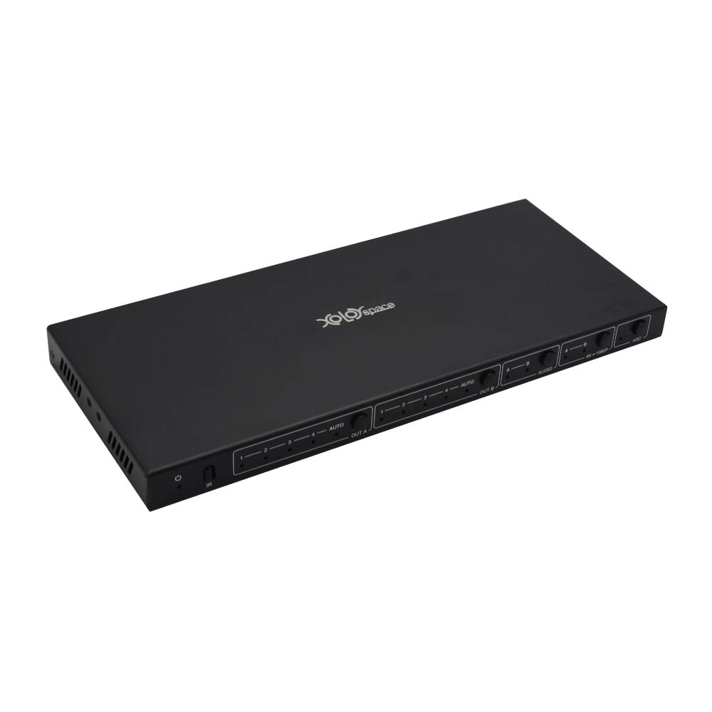 XOLORspace 46421S 4X2 4K 60HZ 4:4:4 HDR HDMI Matrix Switcher HDCP2.2 with downscaler Audio Extractor/ARC