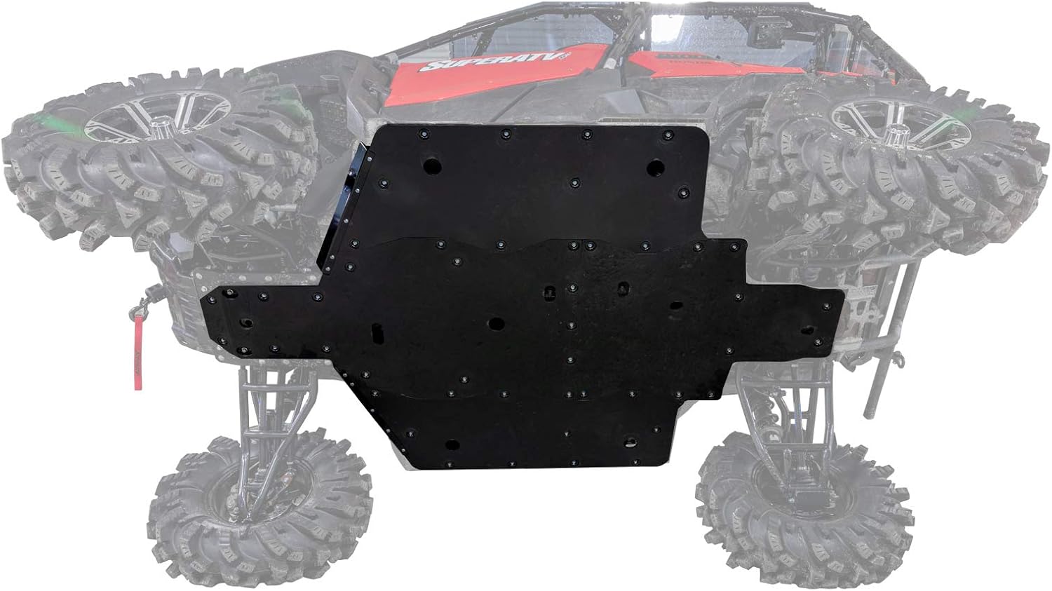 SuperATV Full Skid Plate Compatible with 2016+ Honda Pioneer 1000/1000-5 | Full Front-to-Back Protection | Includes Drain Ports | 1/2