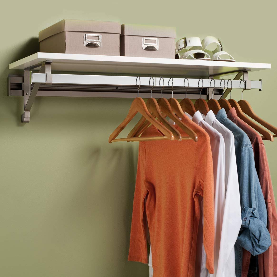 Arrange A Space Arrrange A Space RCMSY Best 68x22 Single Shelf/Hang Rod Kit White Closet System