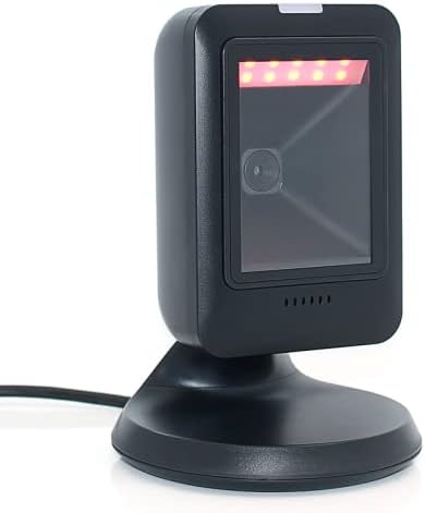 MINDRFID Desktop Barcode Scanner USB Wired 2D Bar Code Scanner Omnidirectional Barcode Reader Screen Scanning for Supermarket Warehouse Store Pack of 2