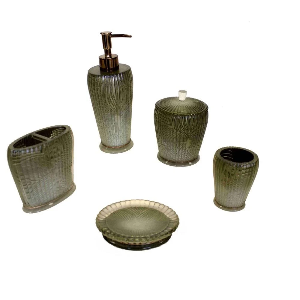 Sherry Kline Loiza Green Bath Accessory 5-Piece Set