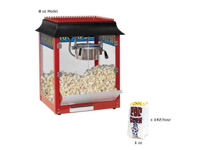 Paragon 1911 Style Pop 8 Ounce Red Popcorn Machine for Professional Concessionaires requiring Commercial Quality High Output Pop