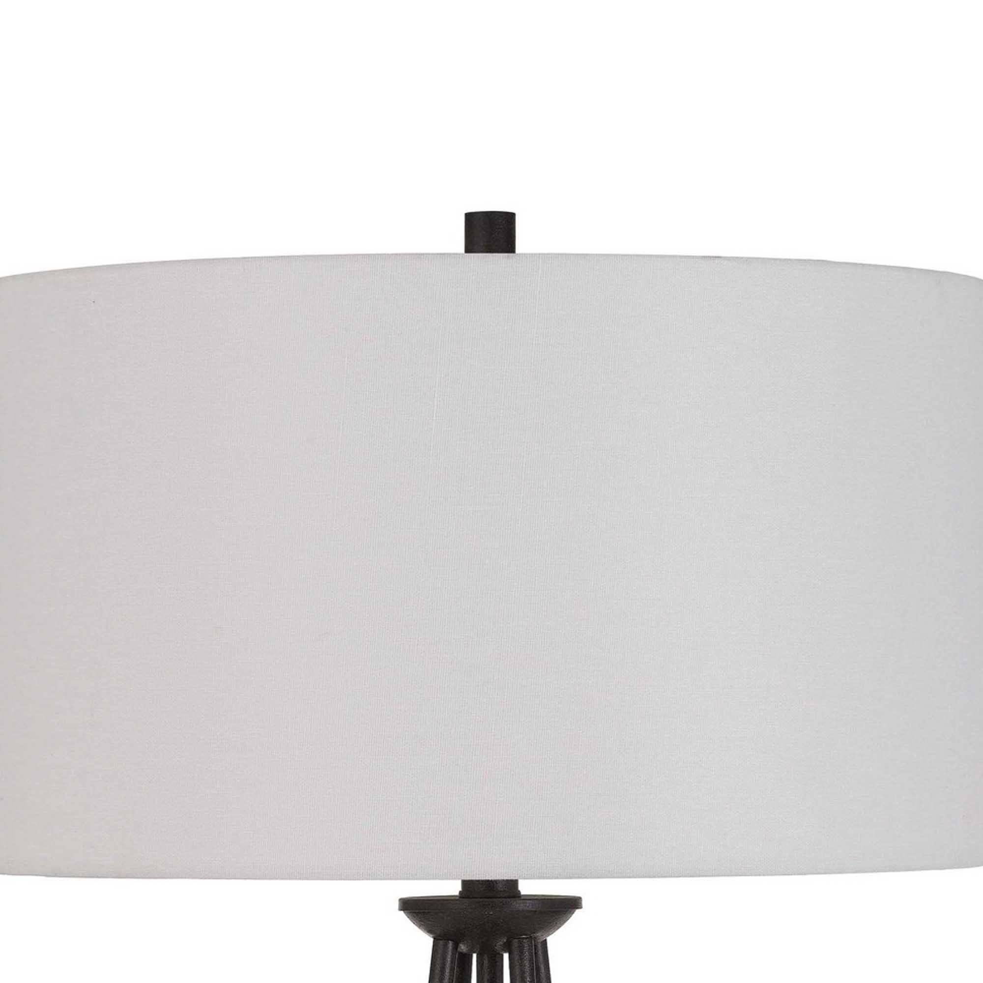 31.25x22 Metal Table Lamp with Drum Style Shade Black and Brown BM233473