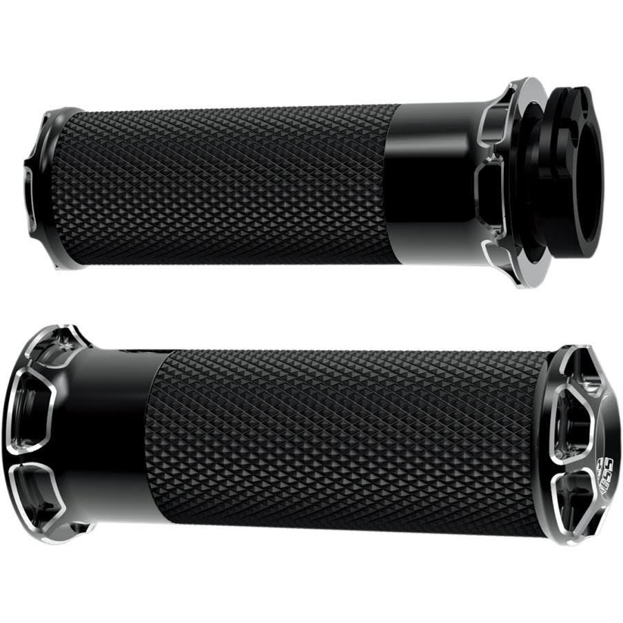 Arlen Ness 07-329 Fly-By-Wire Fusion Series Grips Black Bevelled