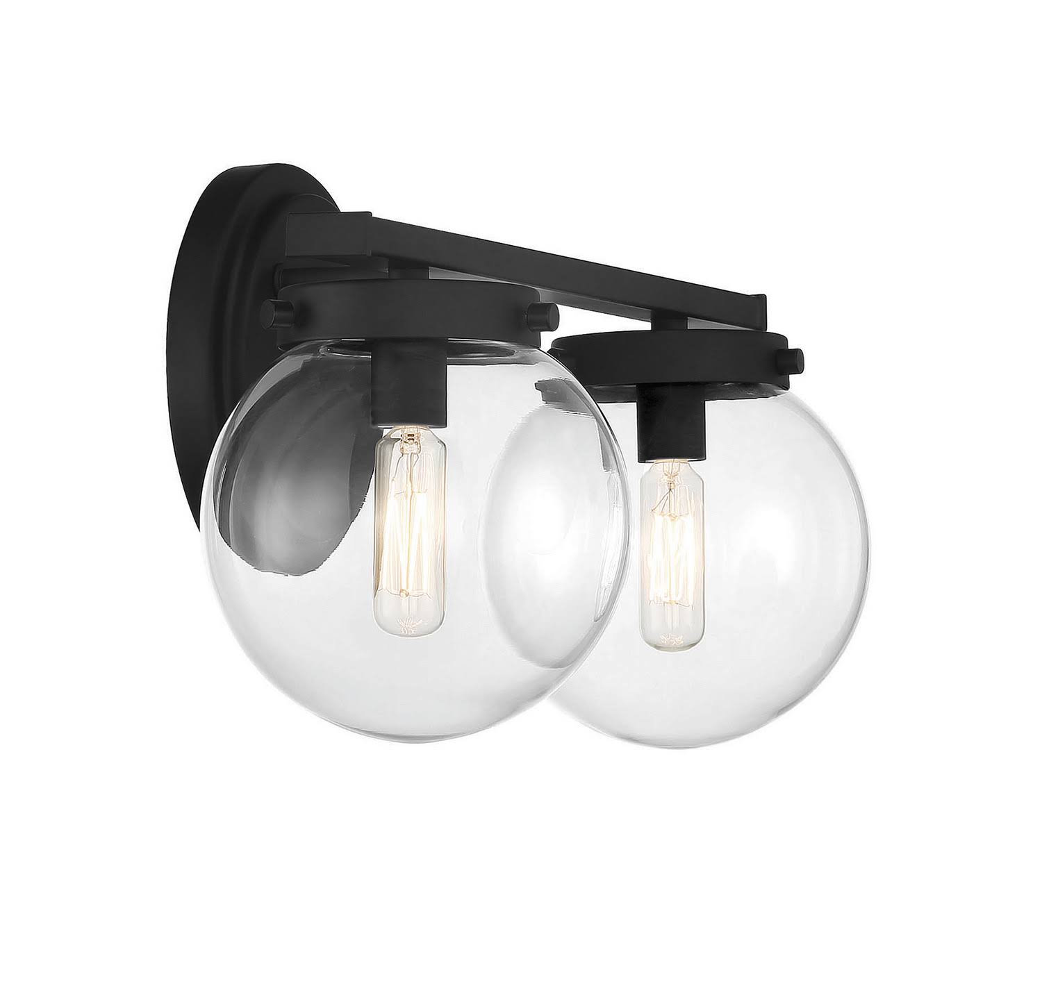 Meridian Lighting M80046mbk 2 Light Matte Black Bath Bar