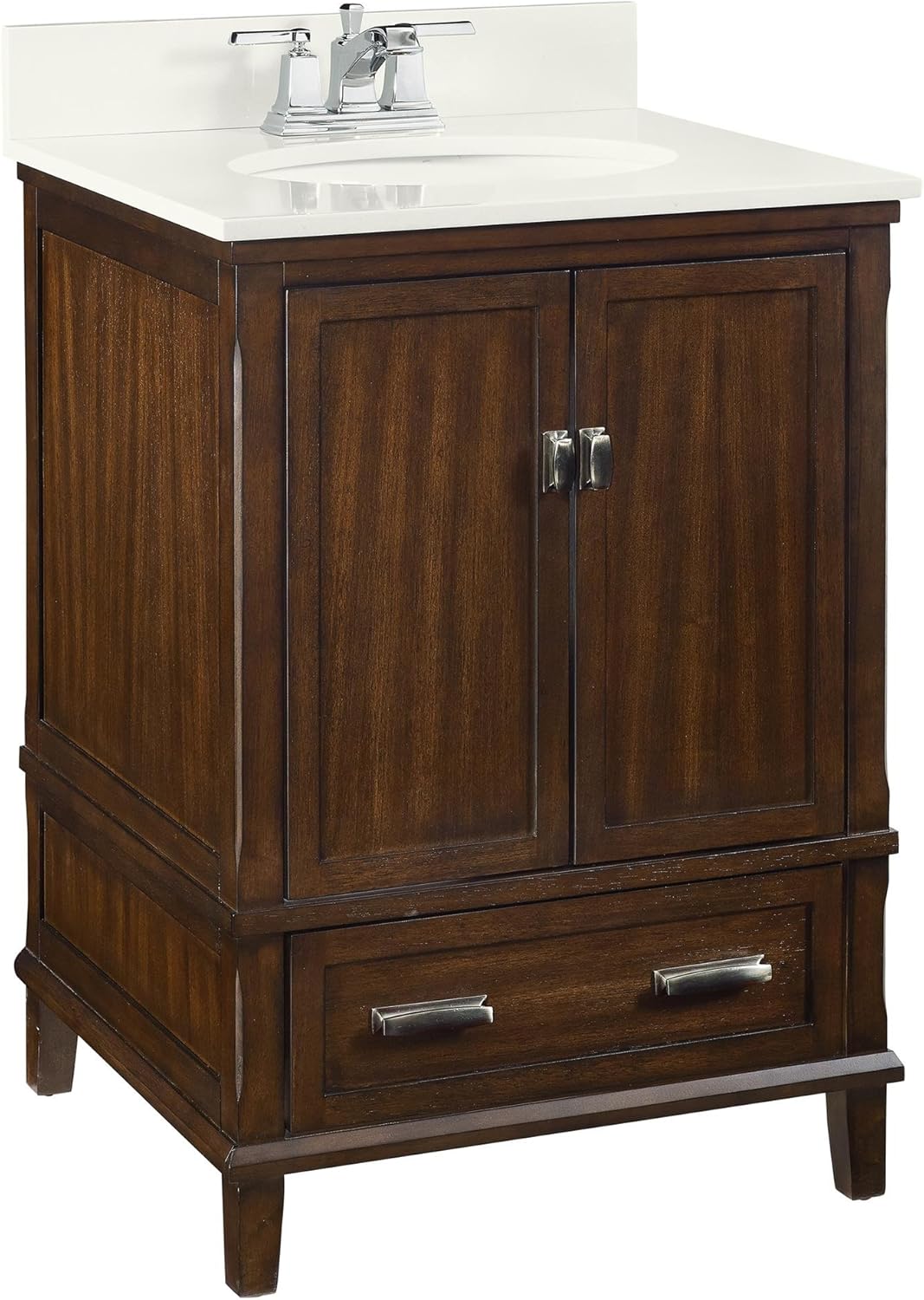 Dorel Living Otum Bathroom Wall-Mounted Storage Cabinet with Drawers and Shelving, Black